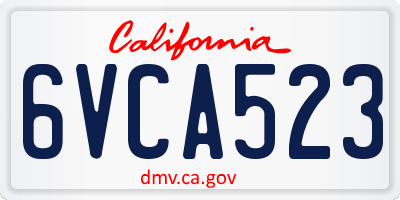 CA license plate 6VCA523