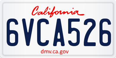 CA license plate 6VCA526