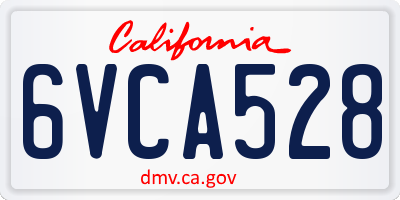 CA license plate 6VCA528