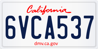 CA license plate 6VCA537