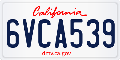 CA license plate 6VCA539