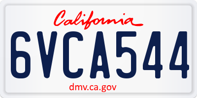 CA license plate 6VCA544