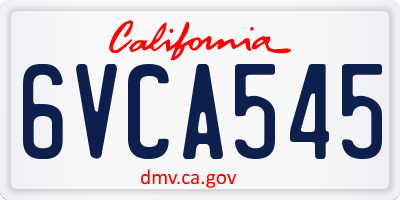 CA license plate 6VCA545