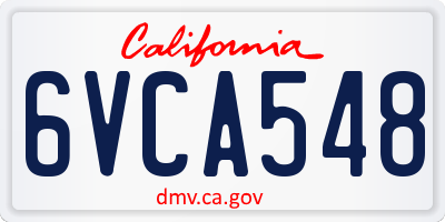 CA license plate 6VCA548