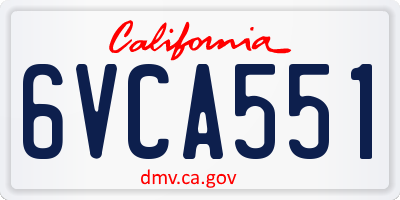 CA license plate 6VCA551