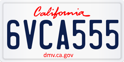 CA license plate 6VCA555