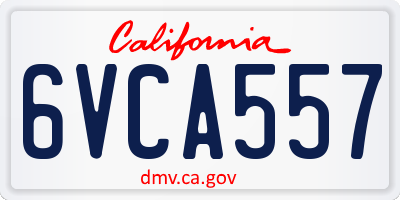 CA license plate 6VCA557