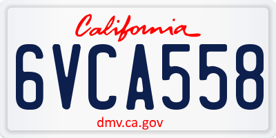 CA license plate 6VCA558