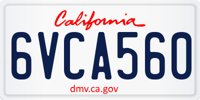 CA license plate 6VCA560