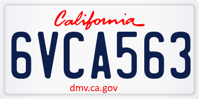 CA license plate 6VCA563