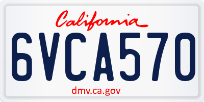 CA license plate 6VCA570