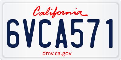 CA license plate 6VCA571