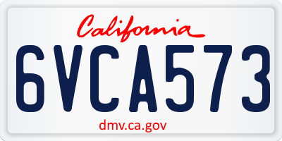 CA license plate 6VCA573