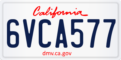 CA license plate 6VCA577