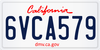 CA license plate 6VCA579