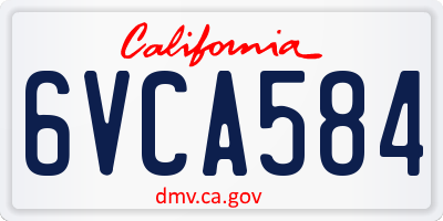 CA license plate 6VCA584