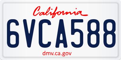 CA license plate 6VCA588