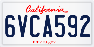 CA license plate 6VCA592