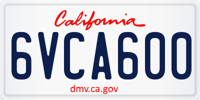 CA license plate 6VCA600
