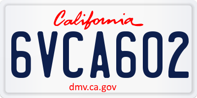CA license plate 6VCA602