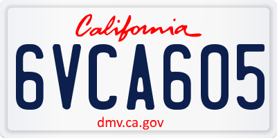 CA license plate 6VCA605