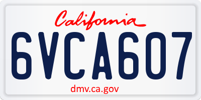 CA license plate 6VCA607