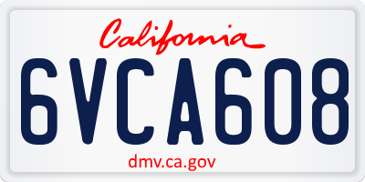 CA license plate 6VCA608