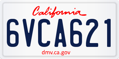 CA license plate 6VCA621