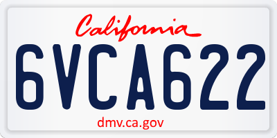 CA license plate 6VCA622