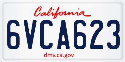 CA license plate 6VCA623