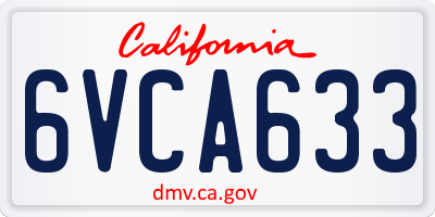 CA license plate 6VCA633