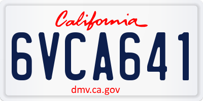 CA license plate 6VCA641
