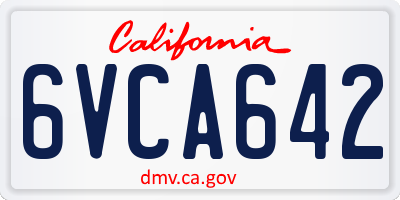 CA license plate 6VCA642