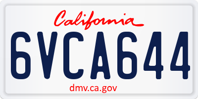 CA license plate 6VCA644