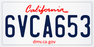 CA license plate 6VCA653
