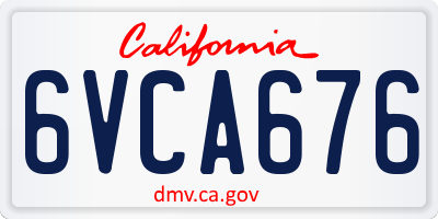 CA license plate 6VCA676