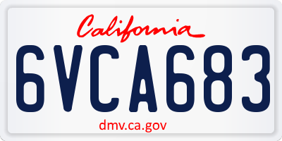 CA license plate 6VCA683