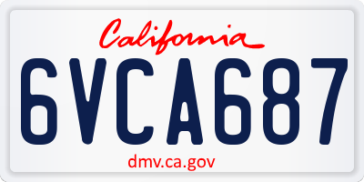 CA license plate 6VCA687