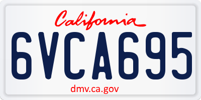 CA license plate 6VCA695