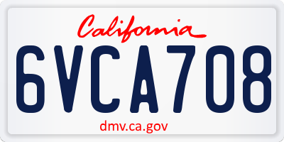 CA license plate 6VCA708