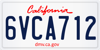 CA license plate 6VCA712