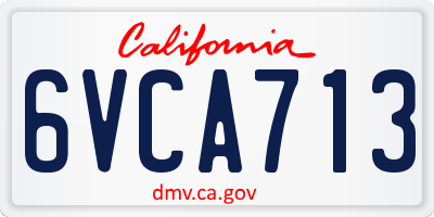 CA license plate 6VCA713