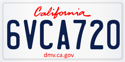 CA license plate 6VCA720