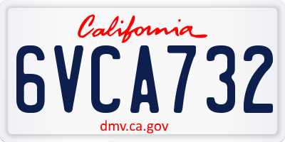 CA license plate 6VCA732