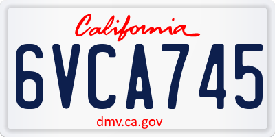CA license plate 6VCA745