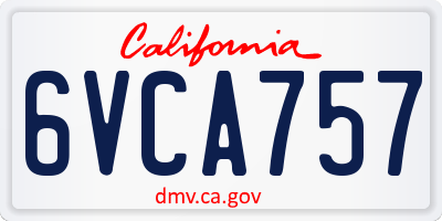 CA license plate 6VCA757
