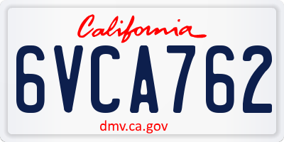 CA license plate 6VCA762