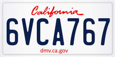 CA license plate 6VCA767