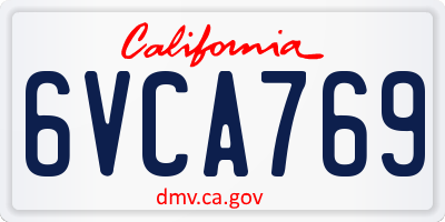 CA license plate 6VCA769