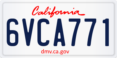 CA license plate 6VCA771